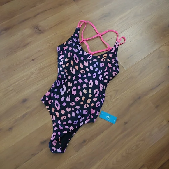 NWT Cupshe Rainbow Leopard Animal Print Sexy Cut One Piece Swimsuit Bathing M - Picture 5 of 9